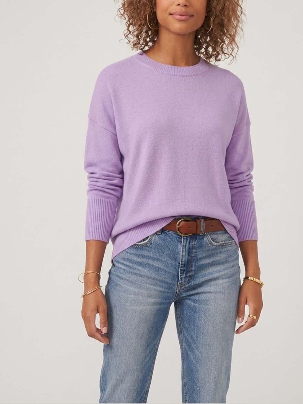 Lilac Crewneck Women's Sweater - Soft Knit